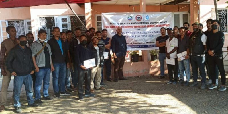 Attendees of the two-day training on skill development under Jal Jeevan Mission organised by District Water and Sanitation Mission (DWSM), PHED Dimapur district from December 8 to 9.